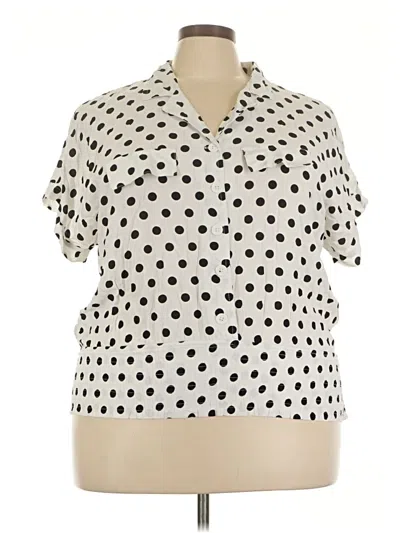 Pre-owned Assorted Brands Short Sleeve Blouse In Ivory