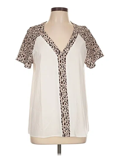 Pre-owned Assorted Brands Short Sleeve Blouse In Ivory