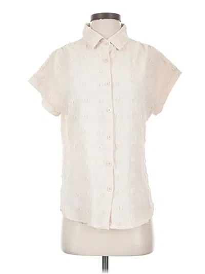 Pre-owned Assorted Brands Short Sleeve Blouse In Ivory