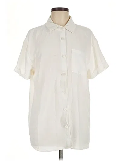 Pre-owned Assorted Brands Short Sleeve Blouse In Ivory