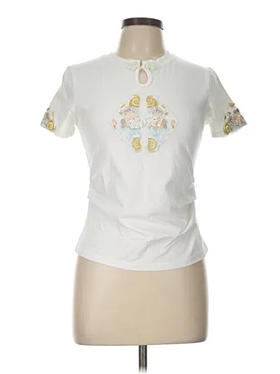 Pre-owned Assorted Brands Short Sleeve Blouse In Ivory