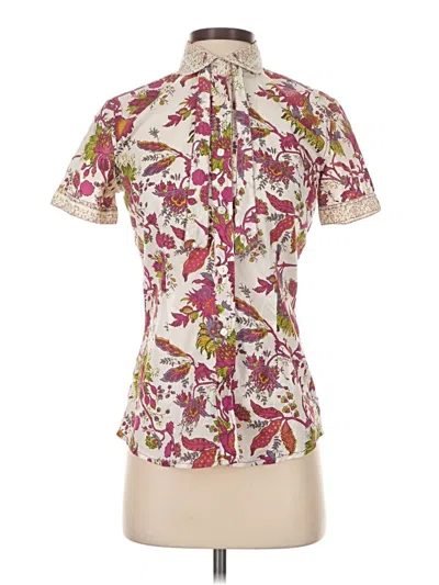 Pre-owned Assorted Brands Short Sleeve Blouse In Ivory