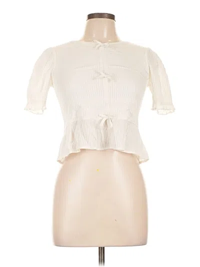 Pre-owned Assorted Brands Short Sleeve Blouse In Ivory