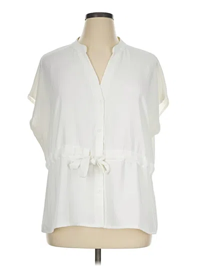 Pre-owned Assorted Brands Short Sleeve Blouse In Ivory