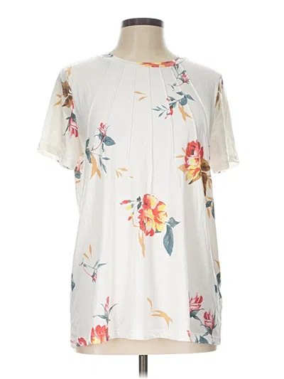Pre-owned Assorted Brands Short Sleeve Blouse In Ivory