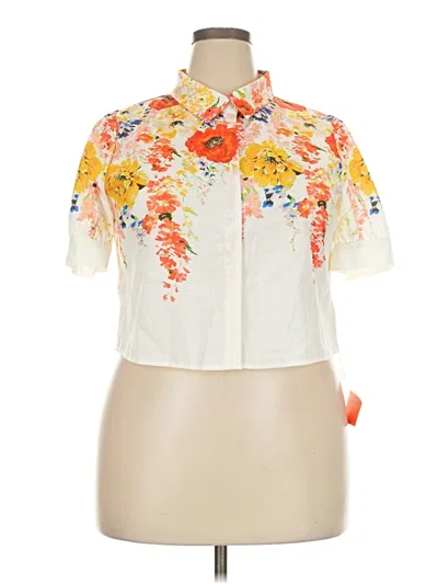 Assorted Brands Short Sleeve Blouse In Ivory