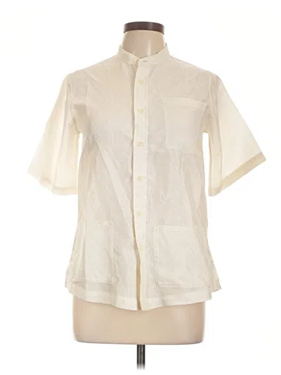 Pre-owned Assorted Brands Short Sleeve Blouse In Ivory