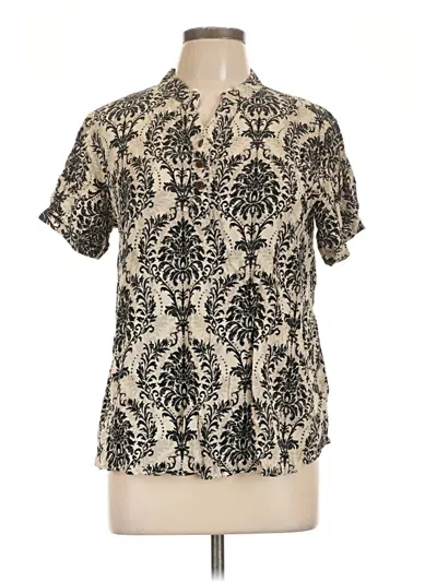 Pre-owned Assorted Brands Short Sleeve Blouse In Ivory