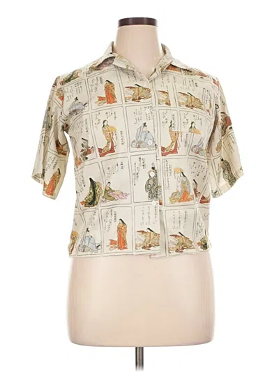 Pre-owned Assorted Brands Short Sleeve Blouse In Ivory