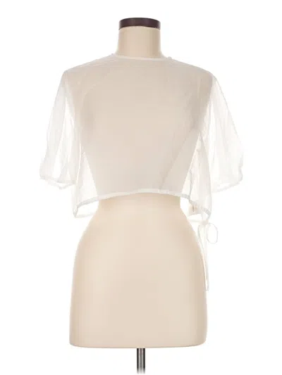 Pre-owned Assorted Brands Short Sleeve Blouse In Ivory