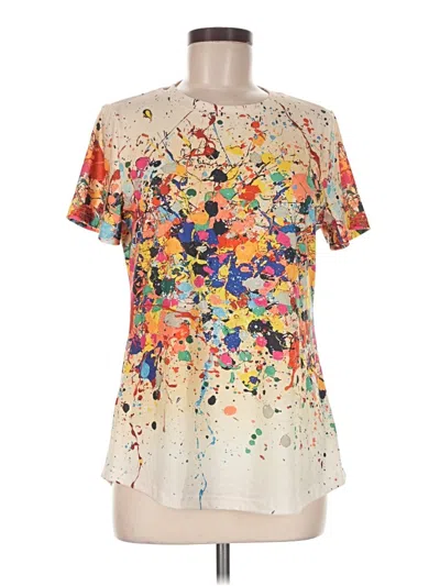 Pre-owned Assorted Brands Short Sleeve Blouse In Ivory