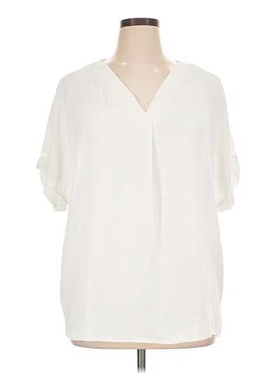 Pre-owned Assorted Brands Short Sleeve Blouse In Ivory