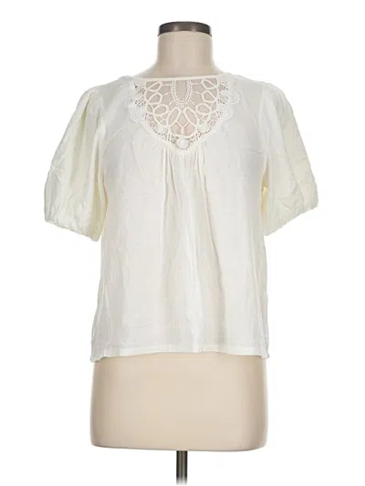 Pre-owned Assorted Brands Short Sleeve Blouse In Ivory