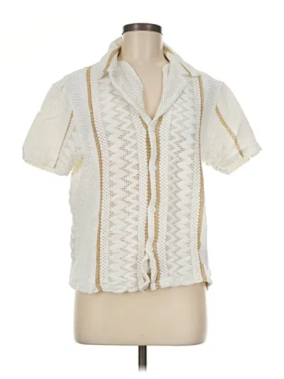 Pre-owned Assorted Brands Short Sleeve Blouse In Ivory