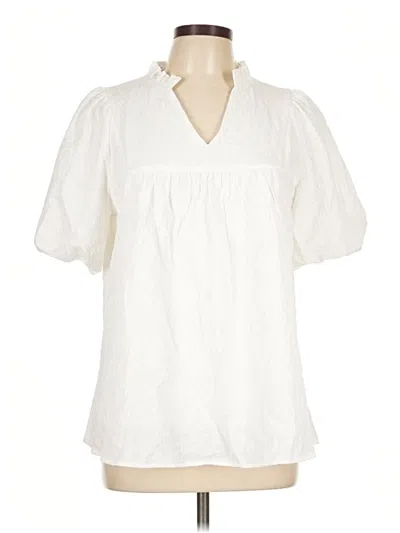 Pre-owned Assorted Brands Short Sleeve Blouse In Ivory