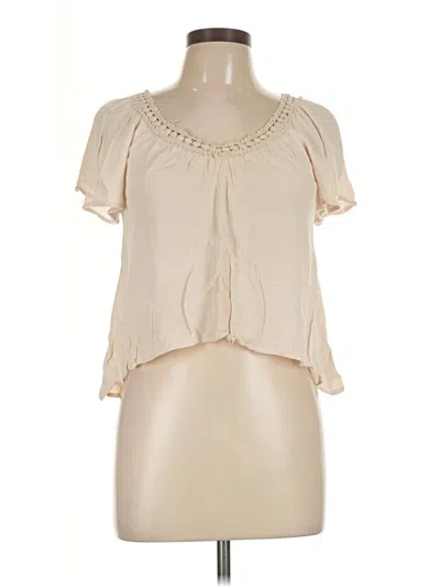 Pre-owned Assorted Brands Short Sleeve Blouse In Ivory