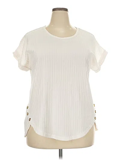 Pre-owned Assorted Brands Short Sleeve Blouse In Ivory