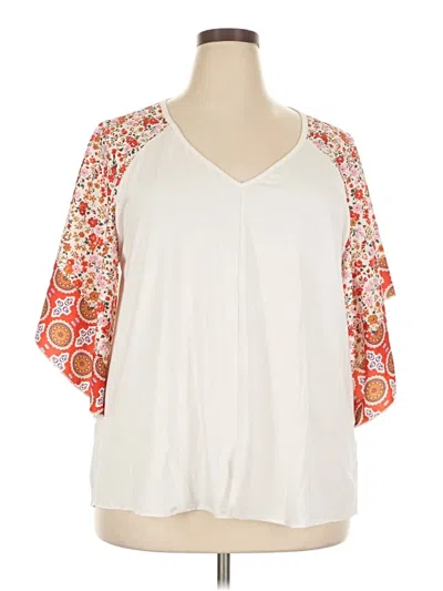Pre-owned Assorted Brands Short Sleeve Blouse In Ivory