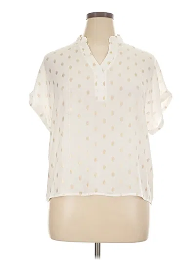 Pre-owned Assorted Brands Short Sleeve Blouse In Ivory