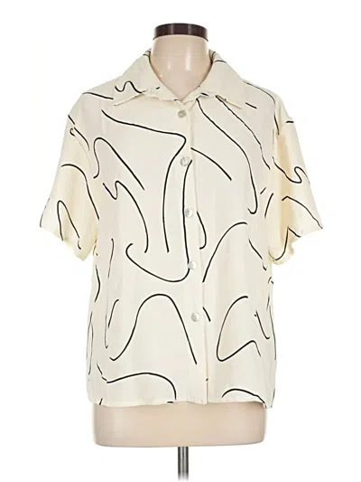 Pre-owned Assorted Brands Short Sleeve Blouse In Ivory