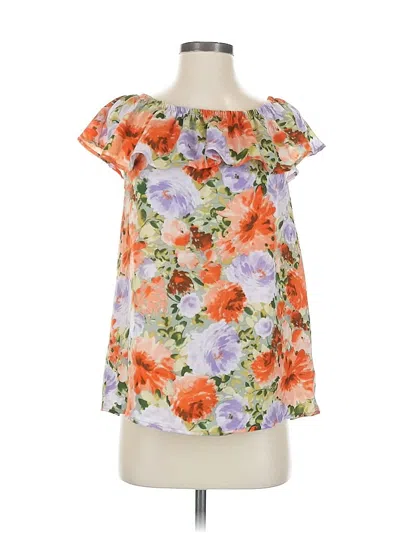 Pre-owned Assorted Brands Short Sleeve Blouse In Orange
