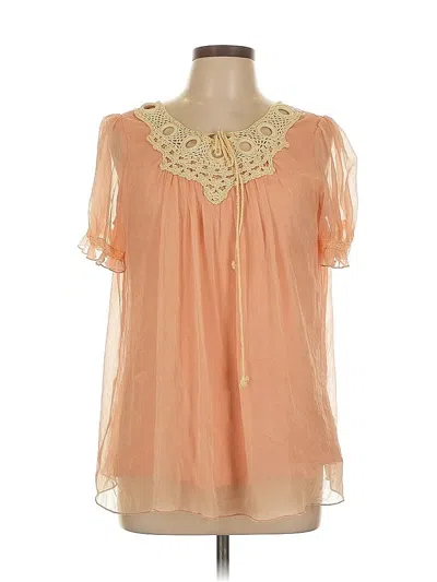 Pre-owned Assorted Brands Short Sleeve Blouse In Orange