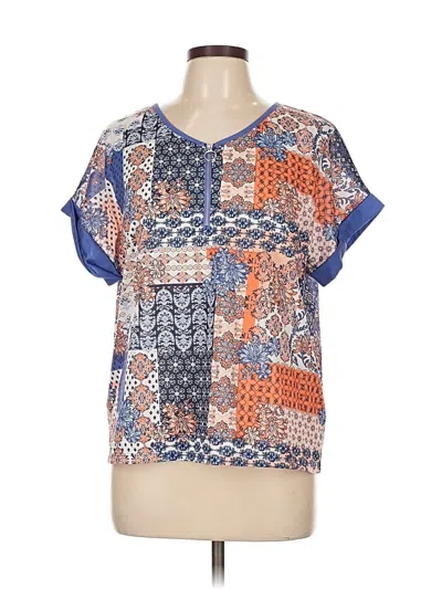 Pre-owned Assorted Brands Short Sleeve Blouse In Orange