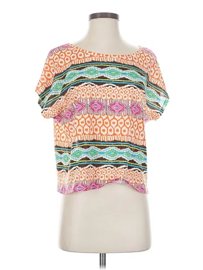 Pre-owned Assorted Brands Short Sleeve Blouse In Orange