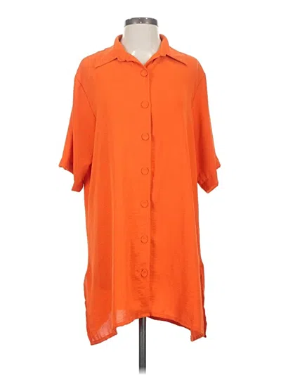 Pre-owned Assorted Brands Short Sleeve Blouse In Orange