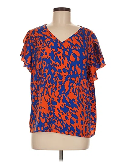 Pre-owned Assorted Brands Short Sleeve Blouse In Orange