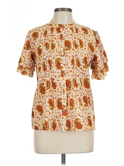 Pre-owned Assorted Brands Short Sleeve Blouse In Orange