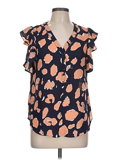 Pre-owned Assorted Brands Short Sleeve Blouse In Orange
