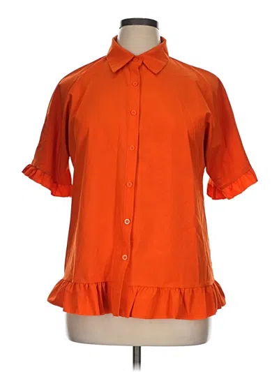 Pre-owned Assorted Brands Short Sleeve Blouse In Orange
