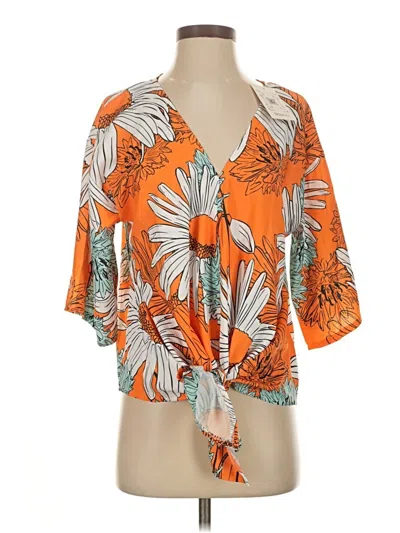 Assorted Brands Short Sleeve Blouse In Orange