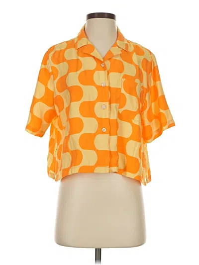 Pre-owned Assorted Brands Short Sleeve Blouse In Orange