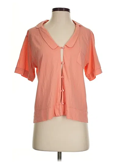 Pre-owned Assorted Brands Short Sleeve Blouse In Orange