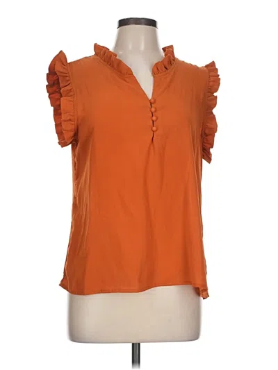 Pre-owned Assorted Brands Short Sleeve Blouse In Orange