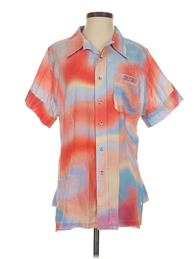 Pre-owned Assorted Brands Short Sleeve Blouse In Orange