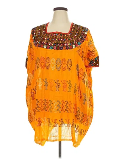 Pre-owned Assorted Brands Short Sleeve Blouse In Orange
