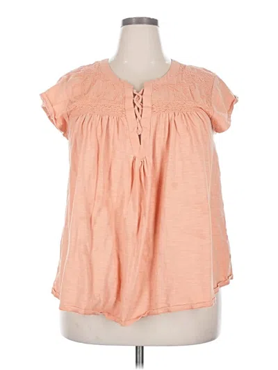 Pre-owned Assorted Brands Short Sleeve Blouse In Orange