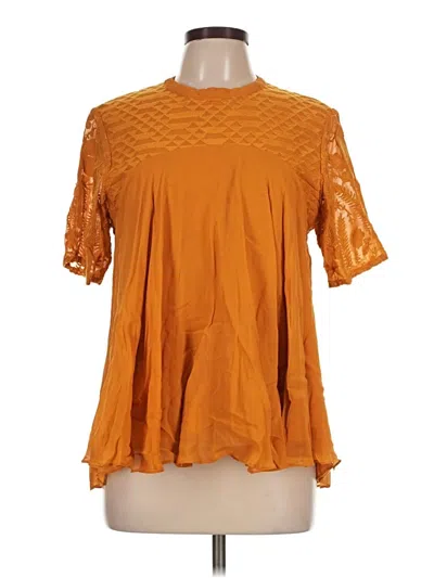 Pre-owned Assorted Brands Short Sleeve Blouse In Orange