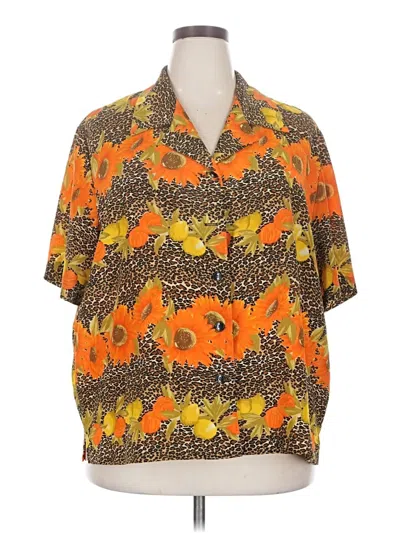 Pre-owned Assorted Brands Short Sleeve Blouse In Orange
