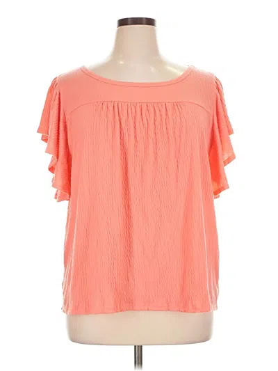 Pre-owned Assorted Brands Short Sleeve Blouse In Orange
