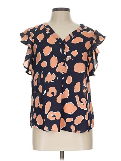 Pre-owned Assorted Brands Short Sleeve Blouse In Orange
