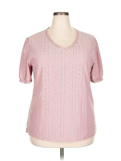 Pre-owned Assorted Brands Short Sleeve Blouse In Pink
