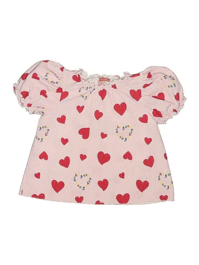 Pre-owned Assorted Brands Kids' Short Sleeve Blouse In Pink