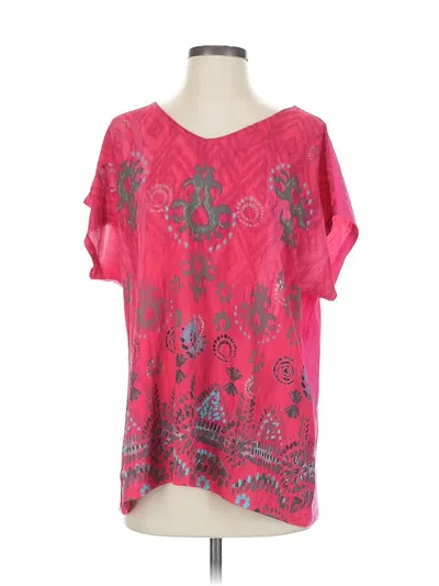 Pre-owned Assorted Brands Short Sleeve Blouse In Pink