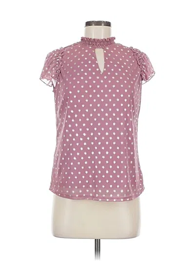 Pre-owned Assorted Brands Short Sleeve Blouse In Pink