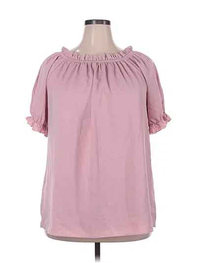 Pre-owned Assorted Brands Short Sleeve Blouse In Pink