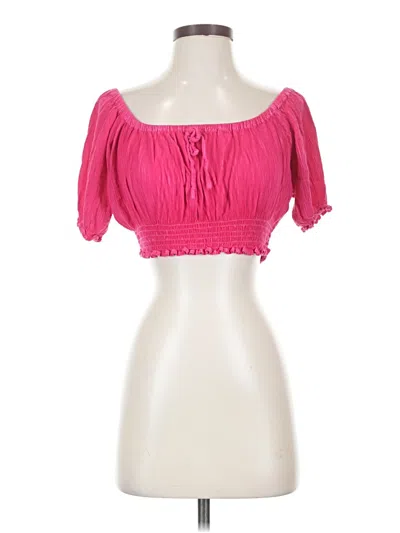 Pre-owned Assorted Brands Short Sleeve Blouse In Pink